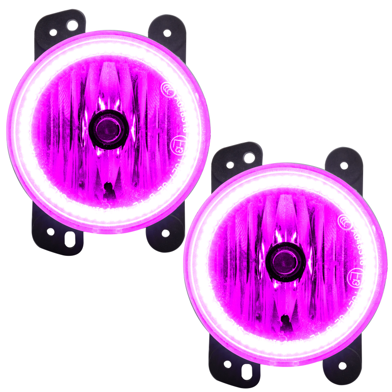 Oracle Lighting 10-15 Jeep Wrangler JK Pre-Assembled LED Halo Fog Lights -Pink - 7159-009