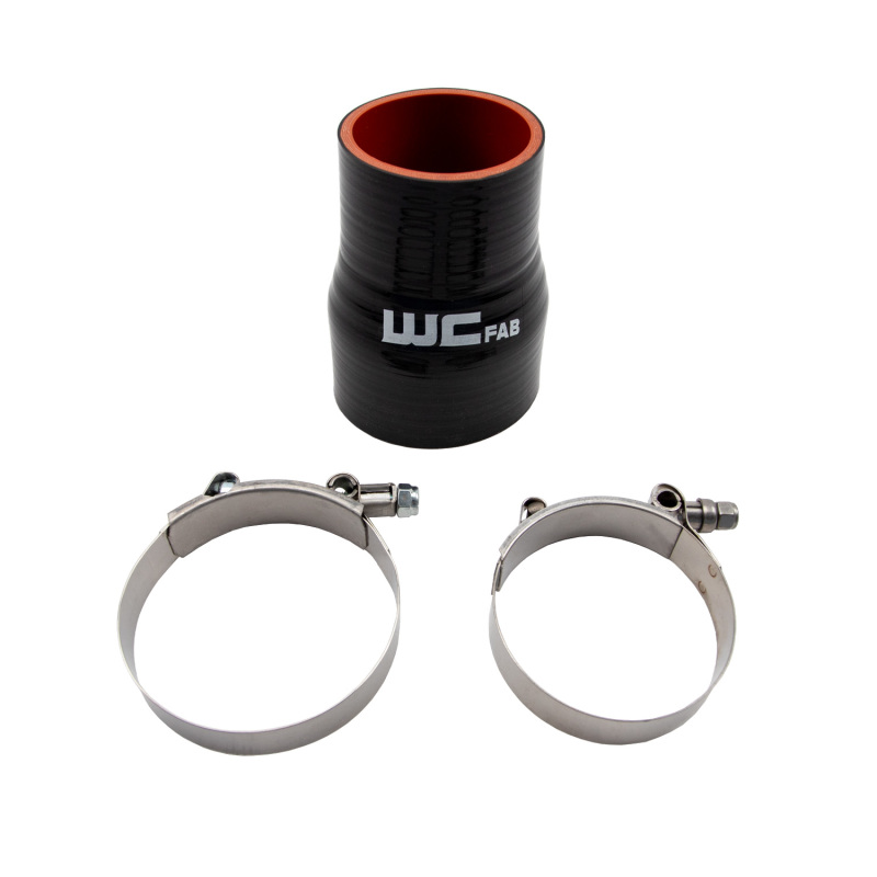 Wehrli 2.375in x 3in ID Straight Reducer 4.5in Long Silicone Boot and Clamp Kit - WCF207-105
