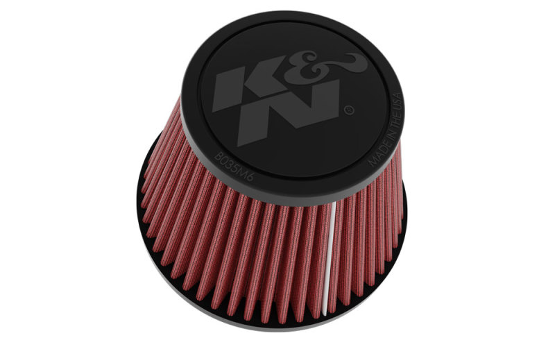 K&N Universal Clamp-on Air Filter 2in Flange ID 5-3/16in Base 3-1/2in Top 3-11/16in Height w/ Vent - RU-9920