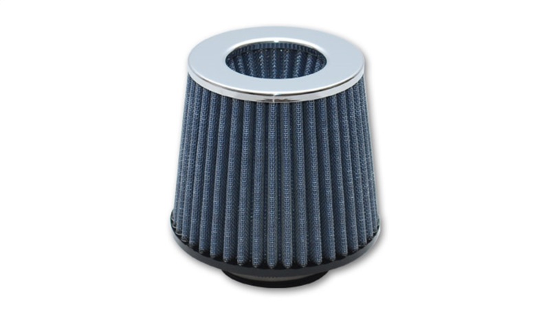 Vibrant Open Funnel Perf Air Filter (5in Cone O.D. x 5in Tall x 4.5in inlet I.D.) Chrome Filter Cap - 2161C