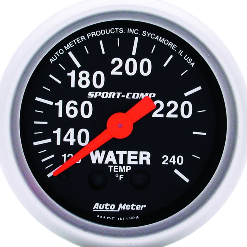 Autometer Sport-Comp 52.4mm 120-240 F Mech 2in Water Temp - 3332