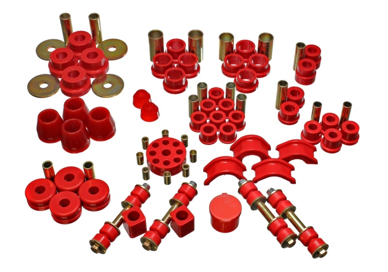 Energy Suspension 74-78 Nissan 260Z/280Z Red Hyper-Flex Master Bushing Set - 7.18102R