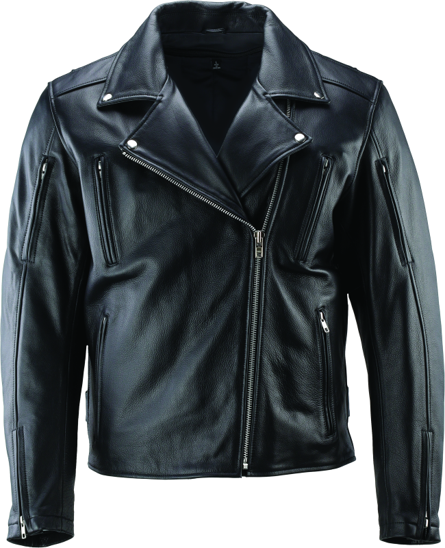 River Road Ironclad Classic Leather Jacket Black - 4XL - 094375