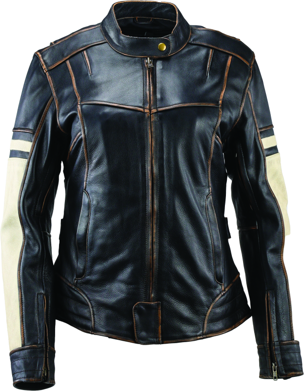River Road Dame Vintage Leather Jacket Black Womens - Small - 094388