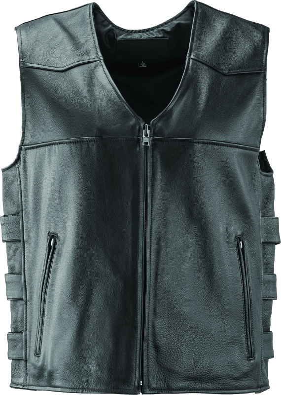 River Road Plains Leather Vest Black - 2XL - 094409