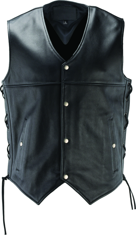 River Road Old Skool Leather Vest Black - 2XL - 094435