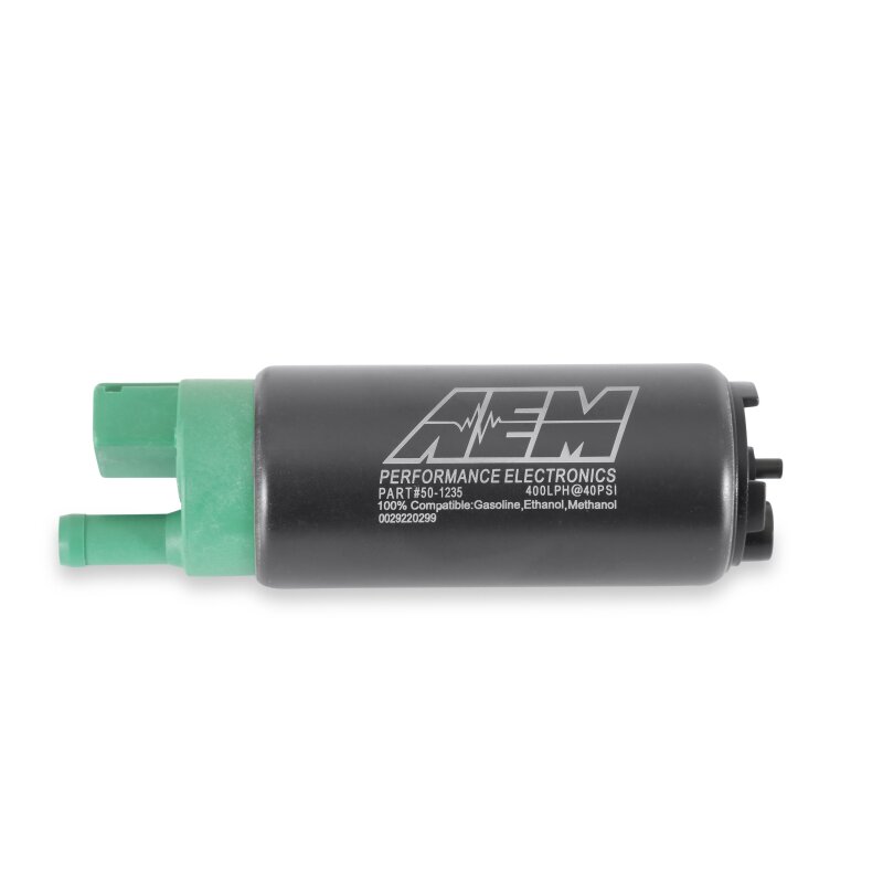 AEM 400 LPH E85 Compatible Fuel Pump Kit - Single Barb - Ethanol Compatible - 50-1235