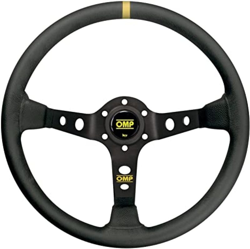 OMP Dished Steering Wheel Corsica 330/Black In Suede Leather With Anodized Spokes - OD0-2012-071