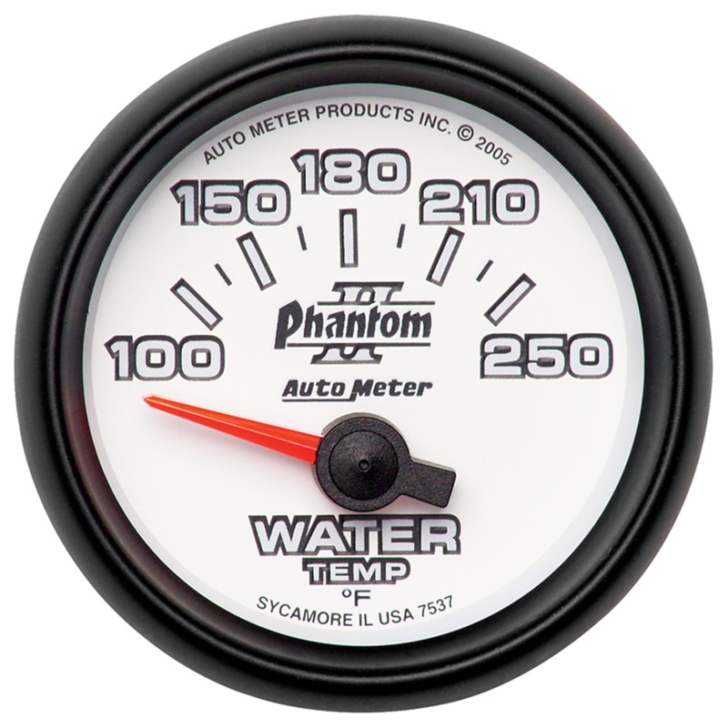 Autometer Phantom II 52.4mm SSE 100-250 Deg F Water Temperature Gauge - 7537