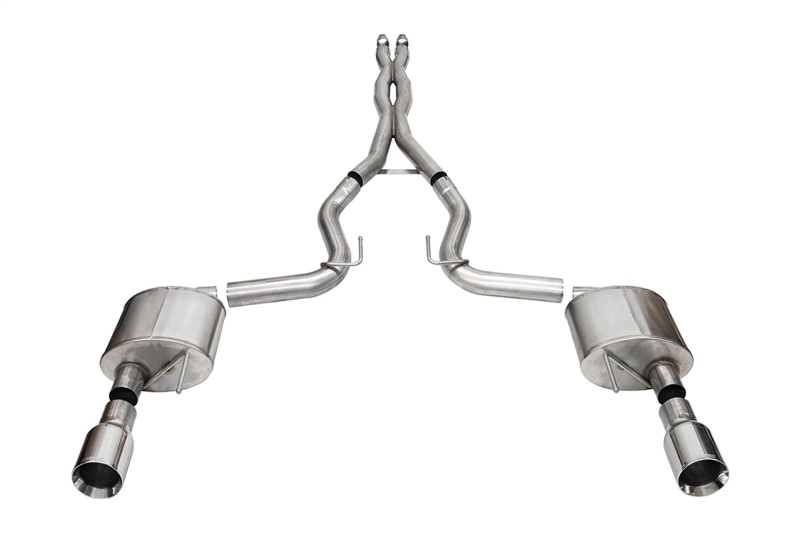 Corsa 24+ Ford Mustang GT Xtreme CatBack Exhaust Sys 3.0in Dual Rear Exit w/4.5in StraightCut Tips - 21251