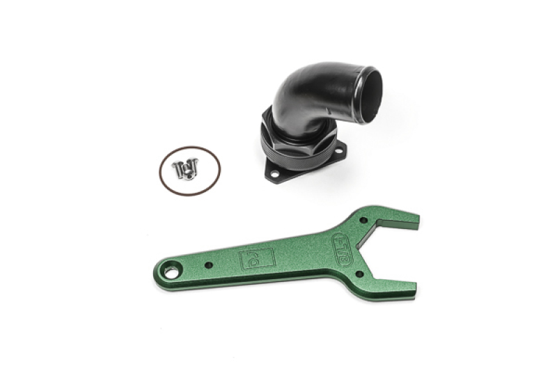 Radium Engineering FCST-X 3-Bolt Remote Mount Fill Neck - 24AN Elbow - 1.5in Barb - 20-1047