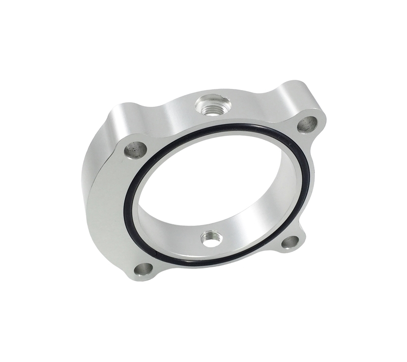 Torque Solution Throttle Body Spacer (Silver): 2013+ Hyundai Genesis Coupe 2.0T - TS-TBS-029
