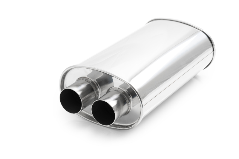Vibrant Universal Streetpower 2.25in Stainless Steel Dual In-Out Oval Muffler - 10534