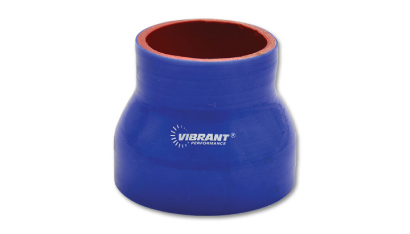 Vibrant 4 Ply Reinforced Silicone Transition Connector - 2in I.D. x 2.5in I.D. x 3in long (BLUE) - 2766B