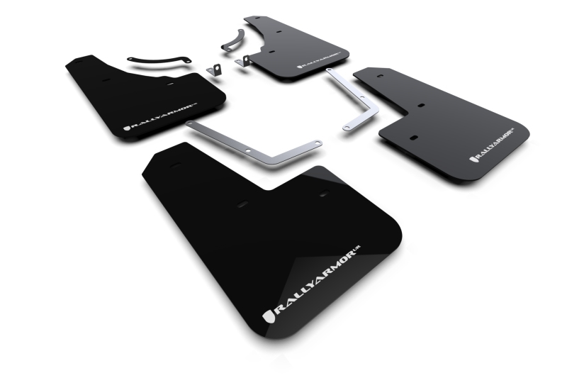 Rally Armor 23-25 Mazda CX-50 (Will Not Fit CX-5) Black UR Mud Flap W/White Logo - MF107-UR-BLK-WH