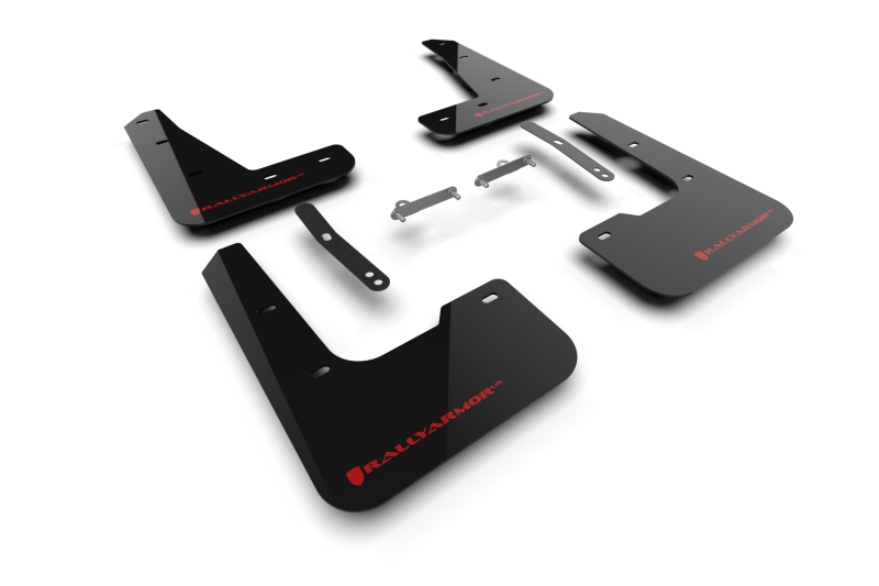 Rally Armor 2024-25 Hyundai Elantra N/N Line Black Mud Flap w/Red Logo - MF120-UR-BLK-RD
