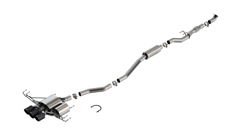 Borla 2023 Honda Civic Type R MT ATAK Catback Exhaust w/ 4in Black Anodized Carbon Fiber Tips - 140927CFBA