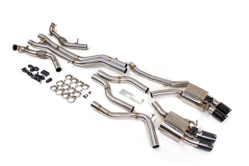 VR Performance Audi S4/S5/B9 Stainless Valvetronic Exhaust System with Carbon Tips - VR-S4S5B9-170S