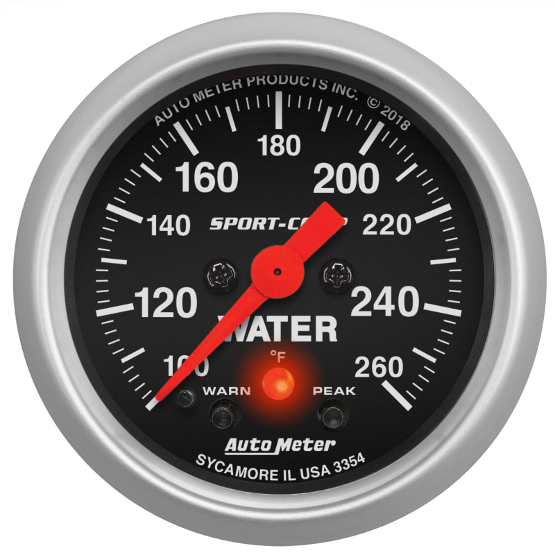 Autometer 2-1/16in 260 Deg Water Temp Gauge Digital Stepper Motor w/Peak & Warn - Sport-Comp - 3354