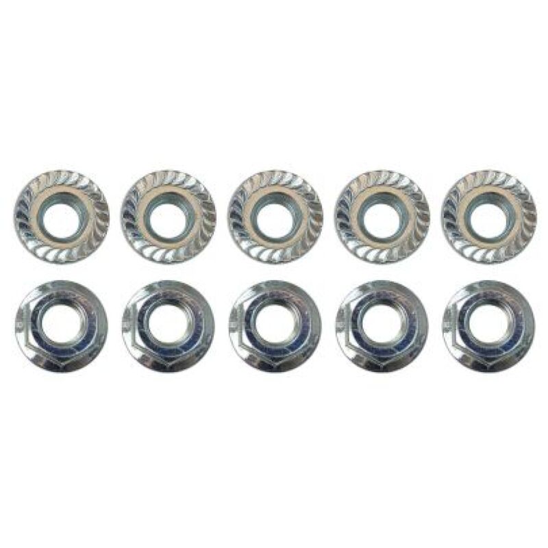 Moroso Zinc Serrated Flange Nuts - M8 X 1.25 (10 Pack) - 38834
