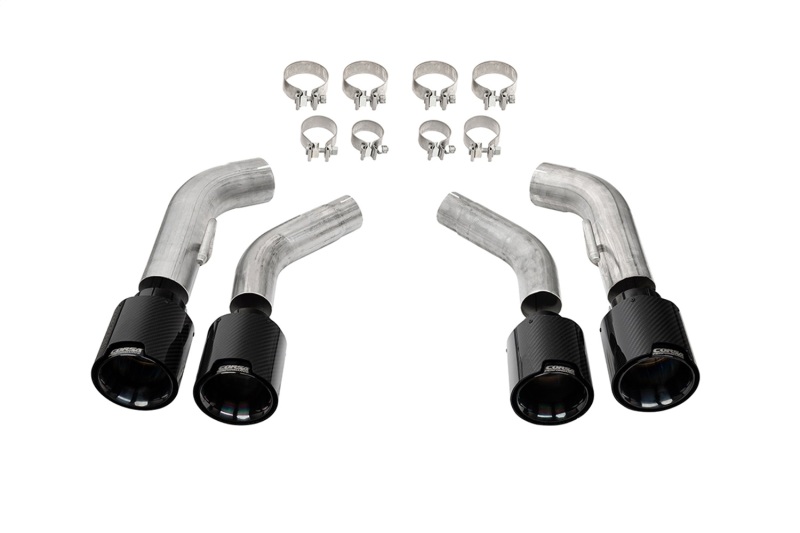 Corsa 2016-2024 Chevrolet Camaro SS / ZL1 Black Carbon Fiber 4.5in Twin Tip Kit - 21835CFBLK