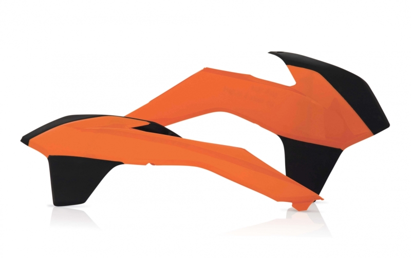 Acerbis 13-16 KTM SX125/150/ SX250/XC/ SX-F/XC-F/ EXC/XC-W/XCF-W Radiator Shroud - Orange/Black - 2314251008