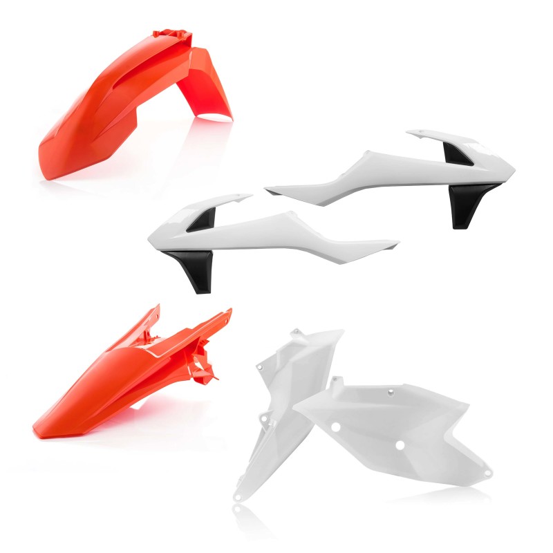 Acerbis 16-18 KTM SX125-250/ SX-F250/350/450/ XC-F250-450/ XC Plastic Kit - Orange/White Orig.17 - 2421075569
