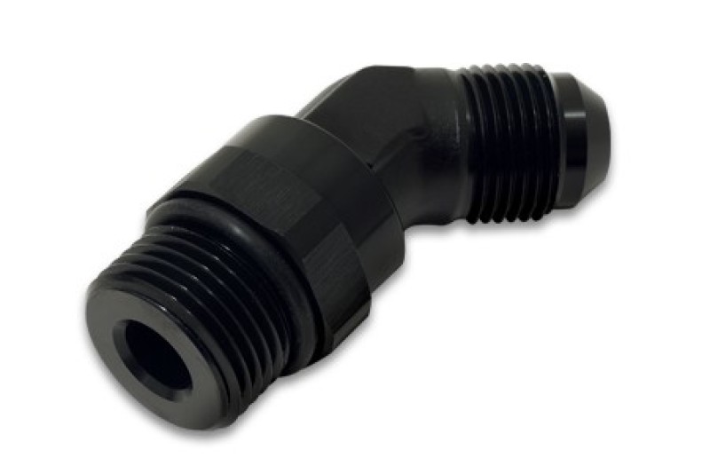 Vibrant -10AN Male to Male -8AN Straight Cut 45 Degree Adapter Fitting - Anodized Black - 16947