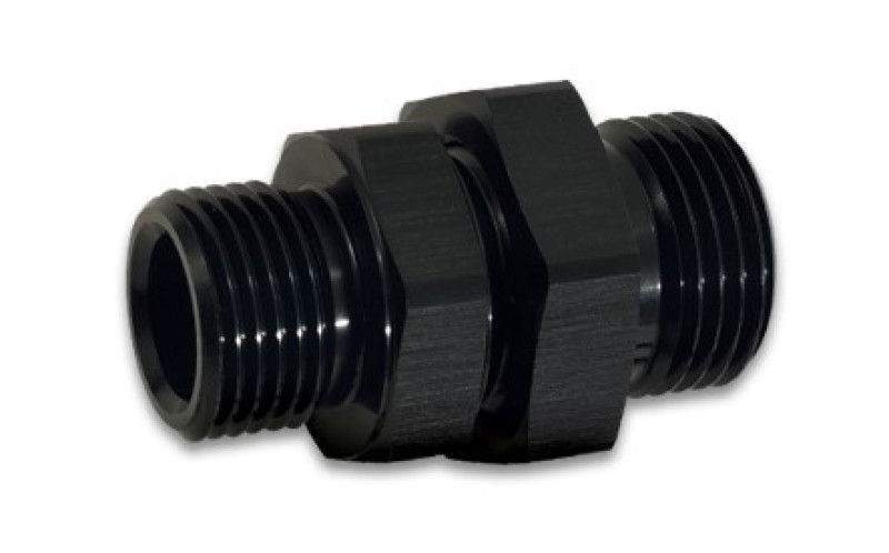 Vibrant -12AN ORB Male to Male Union Adapter - Anodized Black - 16986
