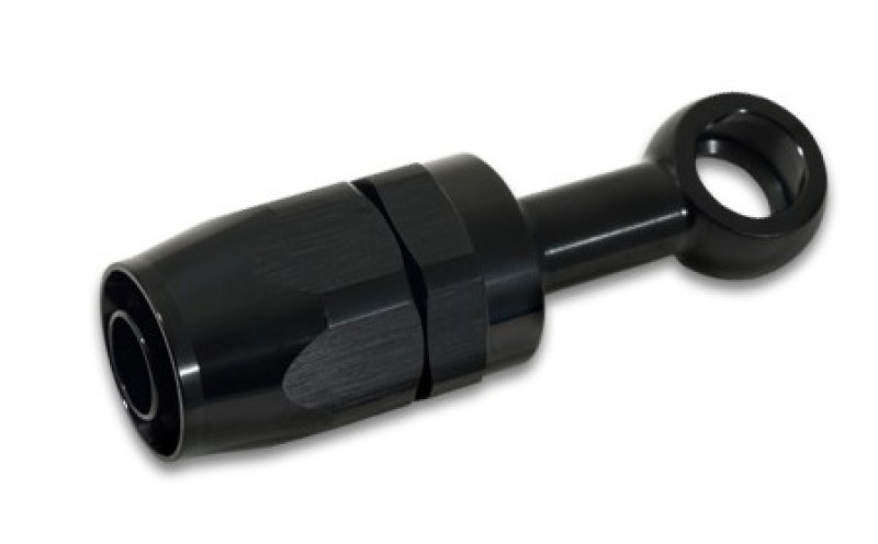 Vibrant -10AN Banjo Hose End Fitting for use with M14 or 9/16in Banjo Bolt - Aluminum Black - 24104