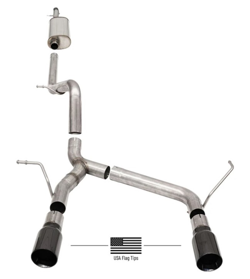 Corsa 18-21 Jeep Wrangler JLU 3.6L 2.75in Sport Cat-Back Exhaust w/ Black Tips - 21124BLKUSA