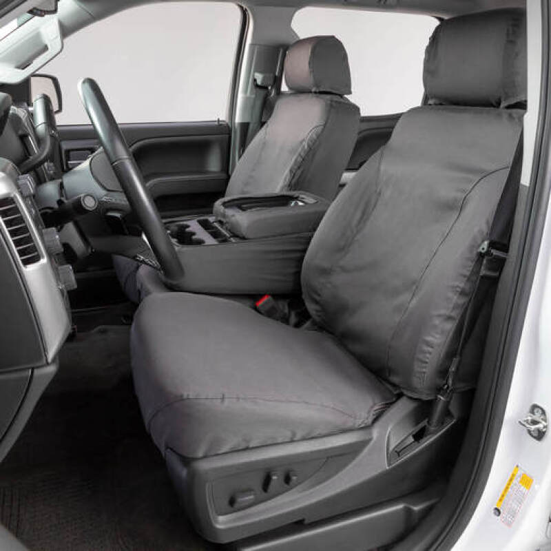 Covercraft 07-12 GMC Sierra Polycotton SeatSaver Custom Front Row Seat Covers - Grey - SS3381PCGY
