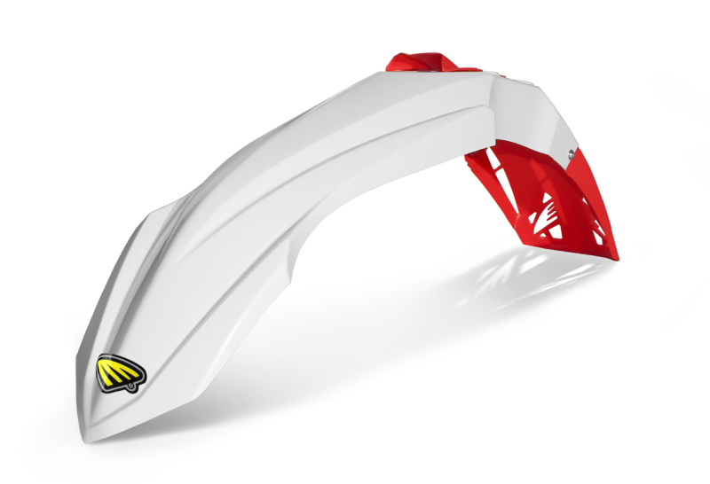Cycra 15-21 Yamaha YZ125 Cycralite Front Fender - White w/ Red Vent - 1CYC-1461-42R