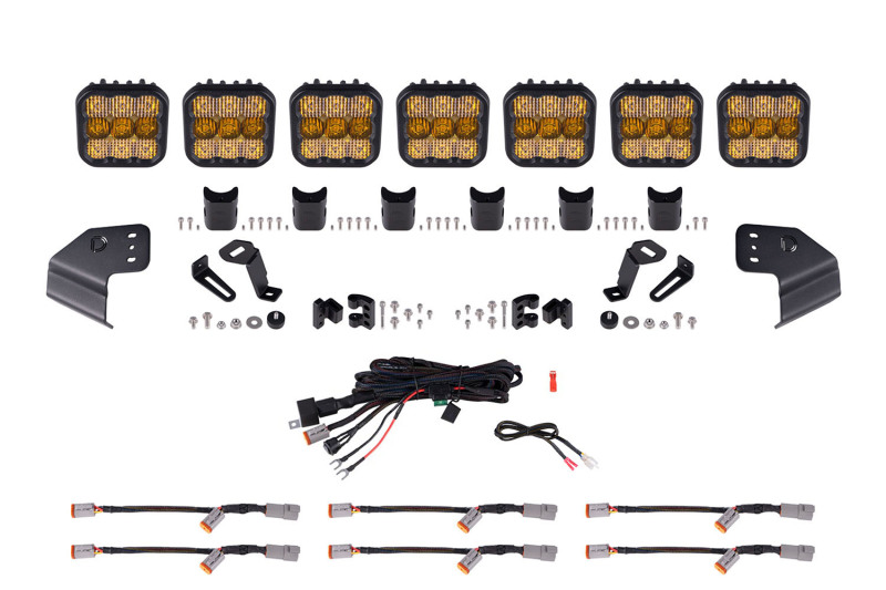Diode Dynamics Bronco SS5 Sport CrossLink Windshield - Yellow Combo Lightbar Kit - DD7233