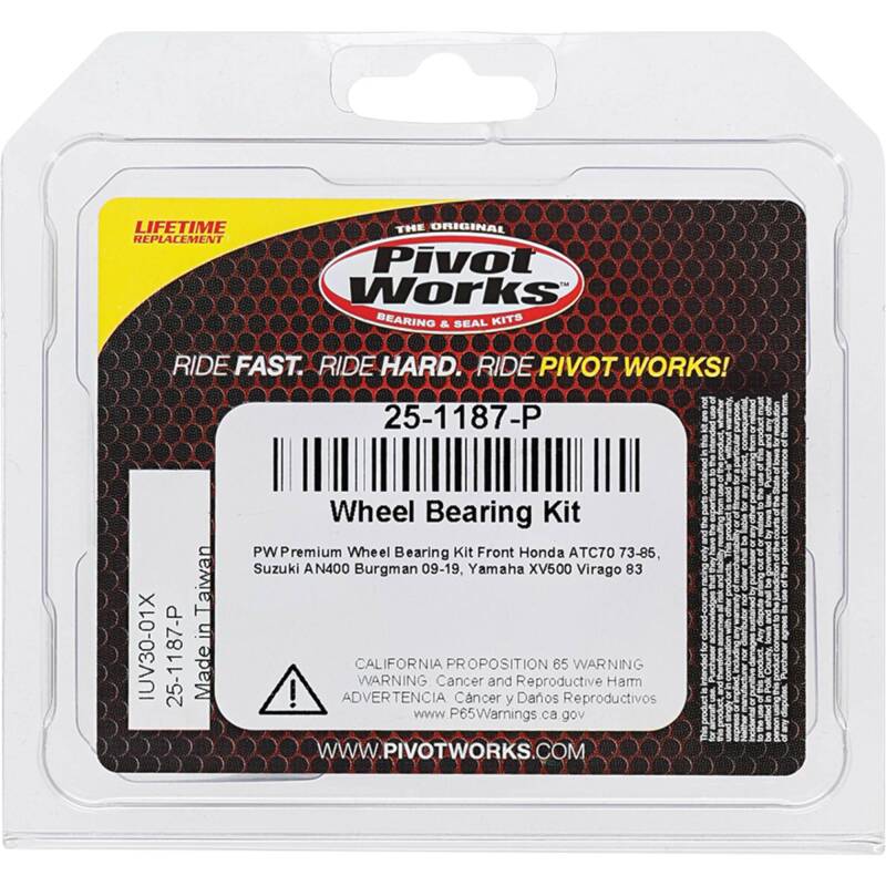 Pivot Works Honda, Suzuki, Yamaha Wheel Bearing Kit Premium Bearings - 25-1187-P