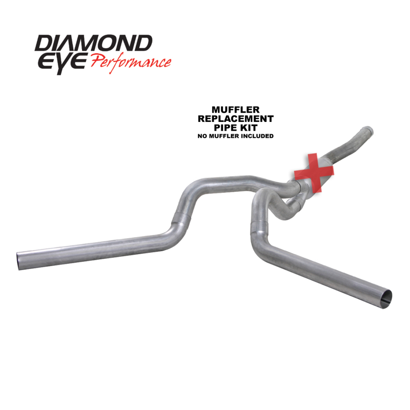 Diamond Eye KIT 4in CB MFLR REPLACMENT PIPE DUAL AL: 2006-2007.5 CHEVY/GMC 6.6L 2500/3500 - K4124A-RP