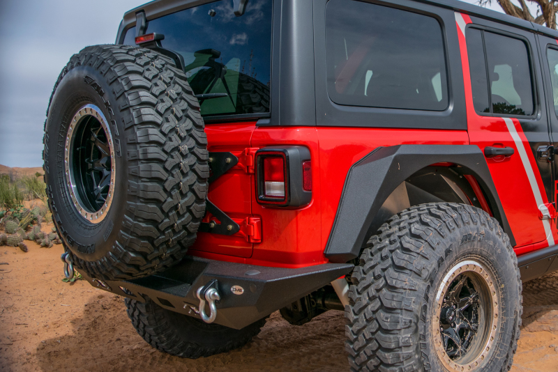 DV8 Offroad 2018+ Jeep Wrangler JL Tailgate Mounted Tire Carrier - TCJL-01