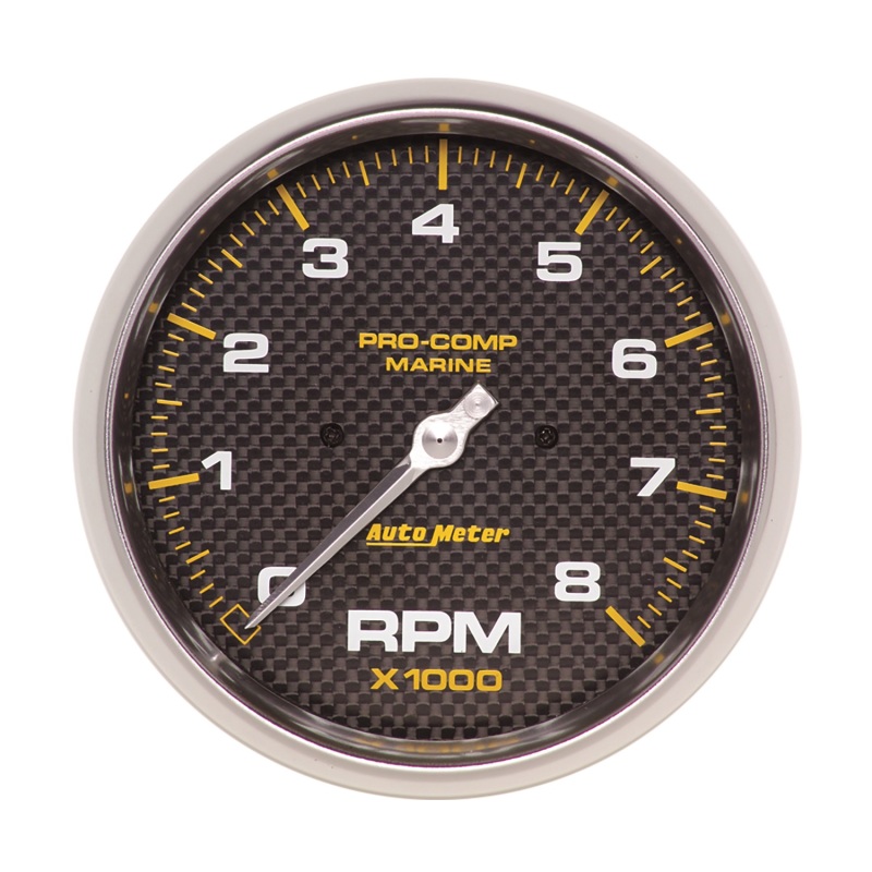 AutoMeter Marine Carbon Fiber 5in In-Dash Tachometer 0-8000 RPM - 200797-40