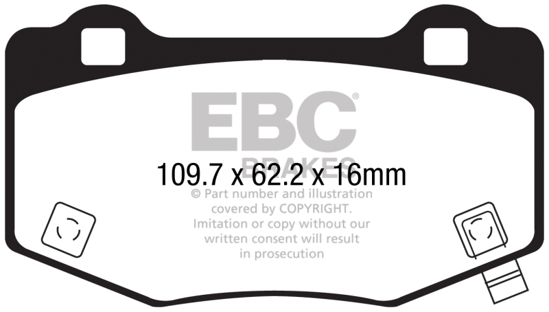 EBC 2015+ Ford Mustang (6th Gen) 5.2L (GT350) Shelby Redstuff Rear Brake Pads - DP33056C