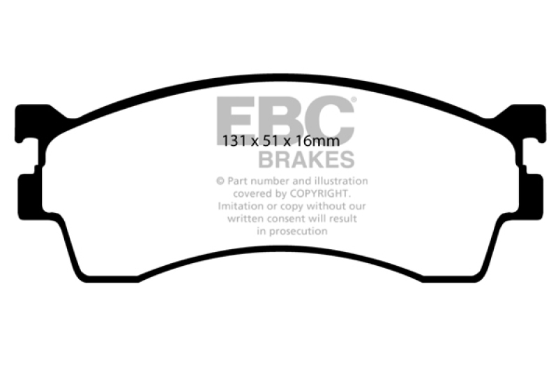 EBC 01-04 Mazda Protege 2.0 (Rear Drums) Yellowstuff Front Brake Pads - DP41409R