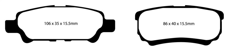 EBC 11-14 Chrysler 200 2.4 Yellowstuff Rear Brake Pads - DP41563R