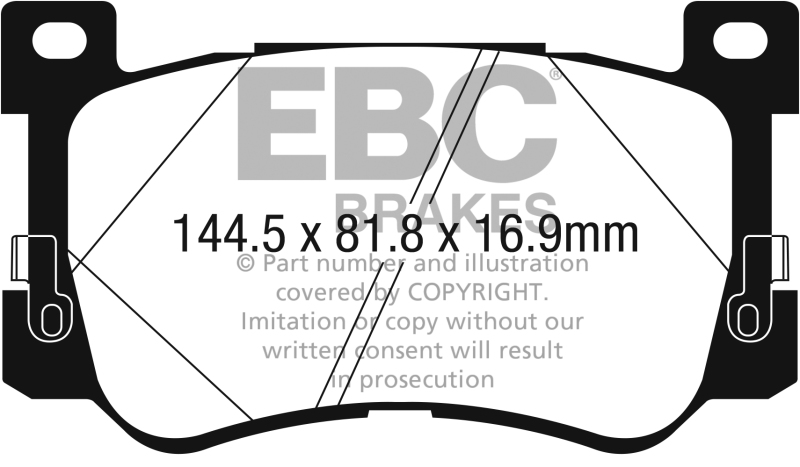 EBC 2017+ Genesis G90 5.0L Yellowstuff Front Brake Pads - DP43076R