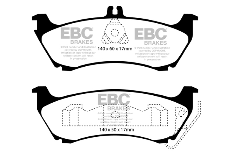 EBC 99-02 Mercedes-Benz M-Class (ML) ML320 3.2 Greenstuff Rear Brake Pads - DP61437