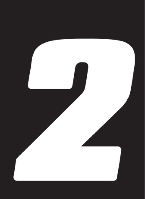 Hardline Dirt Digits 3pk 7 in. - High Gloss Number 2 - White - DD73W-2