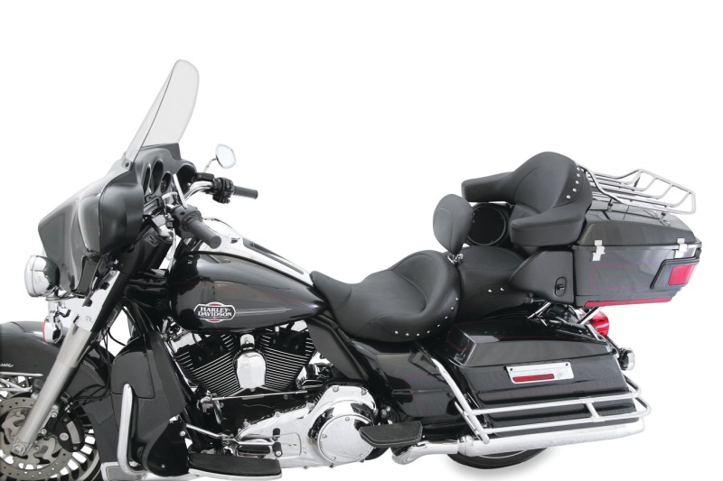 Mustang 08-21 Harley Electra, Rd Glide, Rd King Standard Super Touring Pass Seat w/Studs - Black - 79117