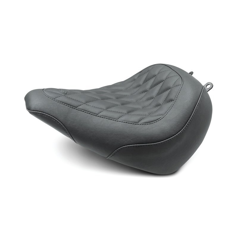 Mustang 18-21 Harley Breakout Wide Tripper Solo Seat Diamond Stitch - Black - 83062