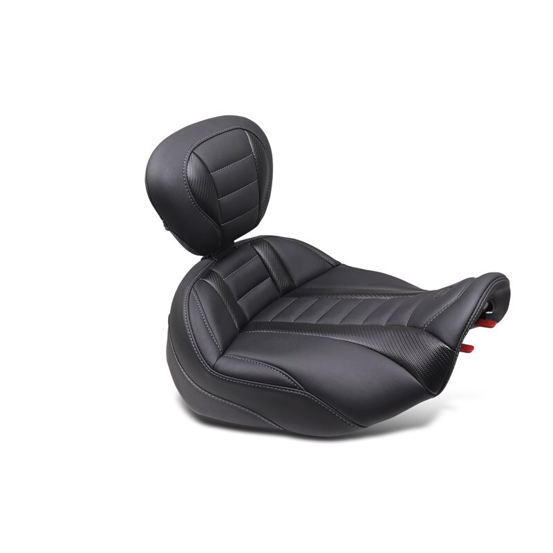 Mustang 23-24 HD CVO Rd Glide(ST), 2024 Rd Glide and Str Glide Pass Arm Backrest - Black/Gray Stitch - 88403GM