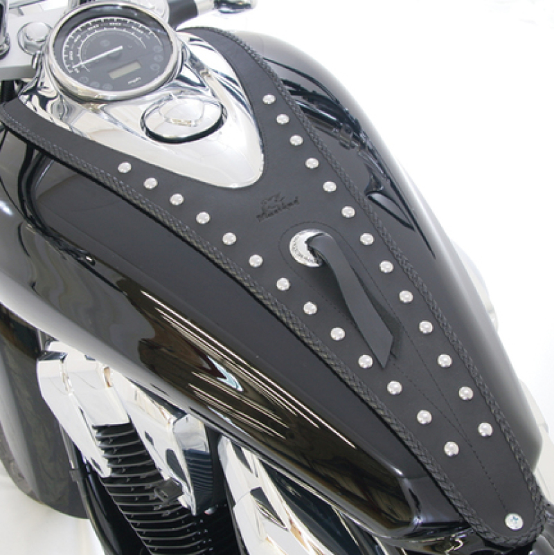 Mustang 10-14 Honda VT1300C Sabre, 10-16 VT1300C Stateline Cruiser Tank Bib w/Studs - Black - 93220