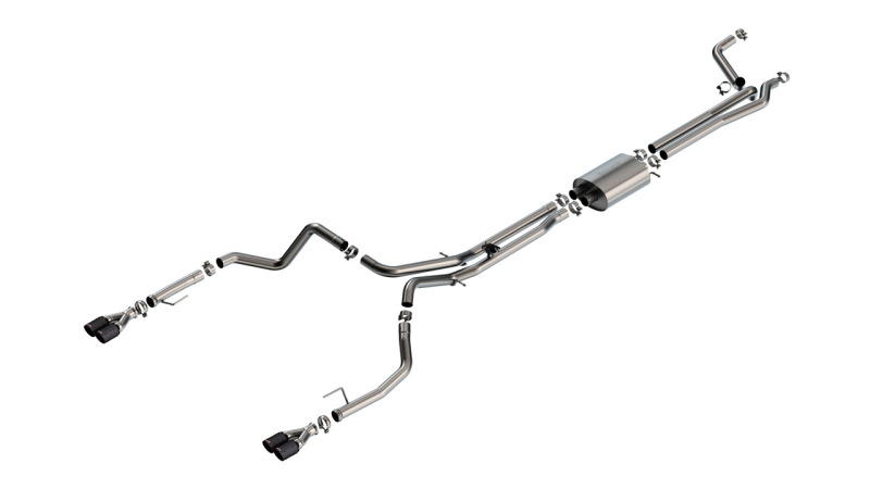 Borla 24-25 Chevy Silverado 1500 (6.2L V8) S-Type Cat Back - 3.5in Carbon Fiber Black Anodized Tips - 141000CFBA