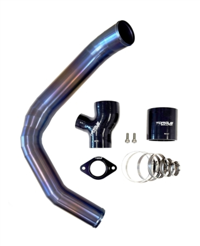 Torque Solution 12-21 Subaru WRX Top Mount Charge Pipe - Titanium Burnt Purple / Blue - TS-SU-843-PR